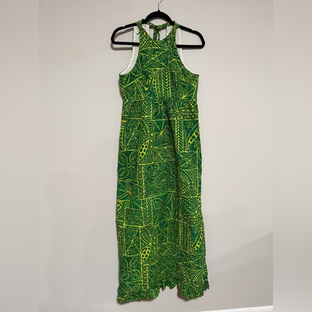 VTG 60s 70s Penney’s Hawaiian Tropical Halter Maxi Dress See Measurements